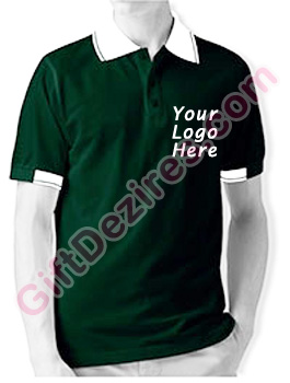 Designer Hunter Green and White Color T Shirt With Logo Printed